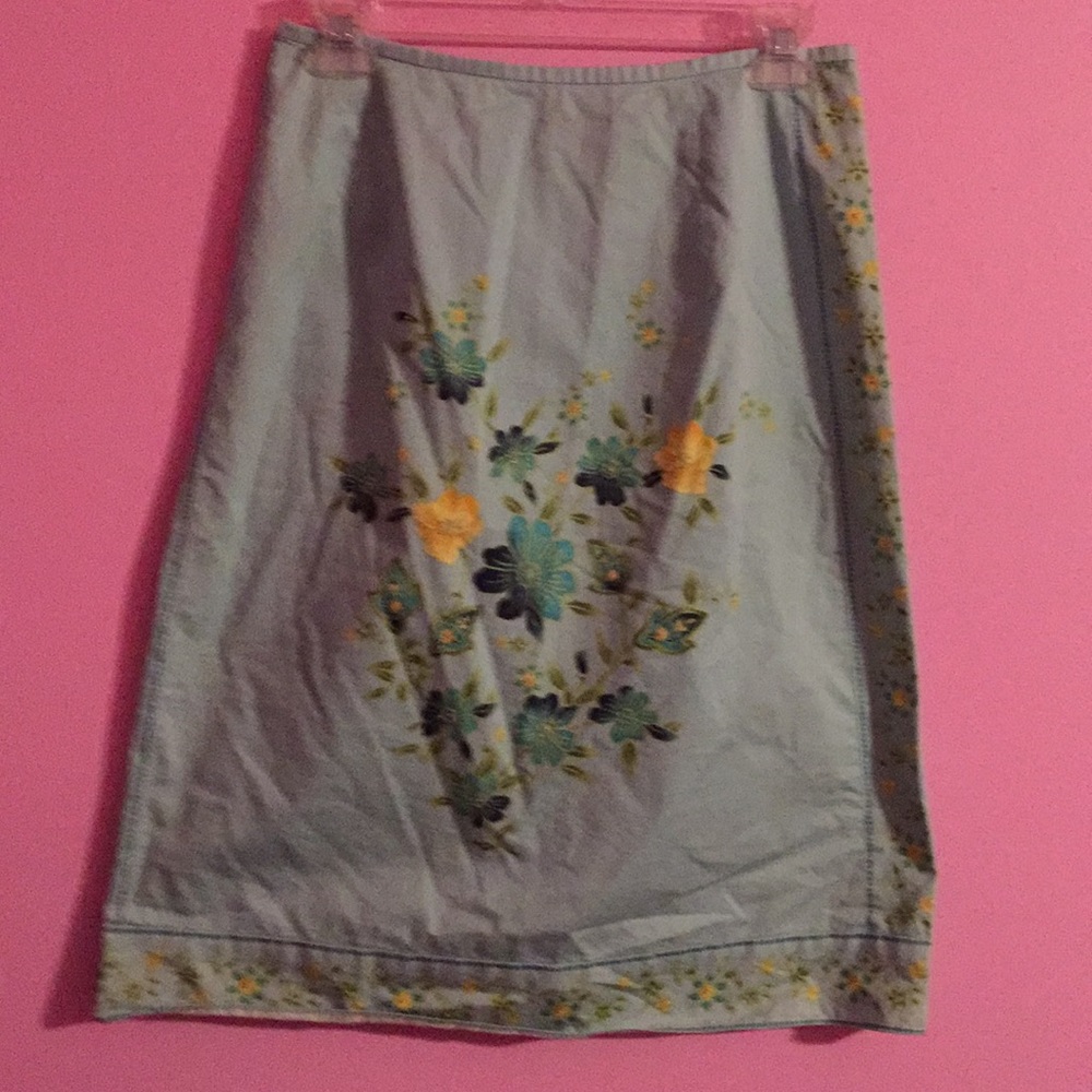 Turquoise floral Ann Taylor skirt